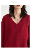 CHIC VEN Women Sweaters Solid Loose Pullovers New V-neck Knitwear Knitted Jumpers Female Top Fashion Woman Autumn Winter 2024