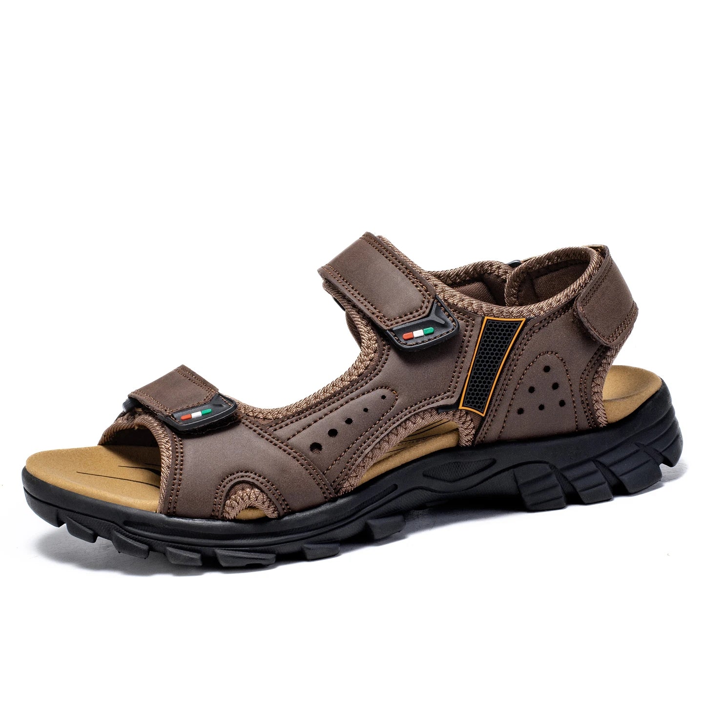Outdoor Summer Sandals Outdoor Men's Leather Beach Shoes Breathable Casual Sandalias Man Wading Shoes Non-slip Slippers Sandaly