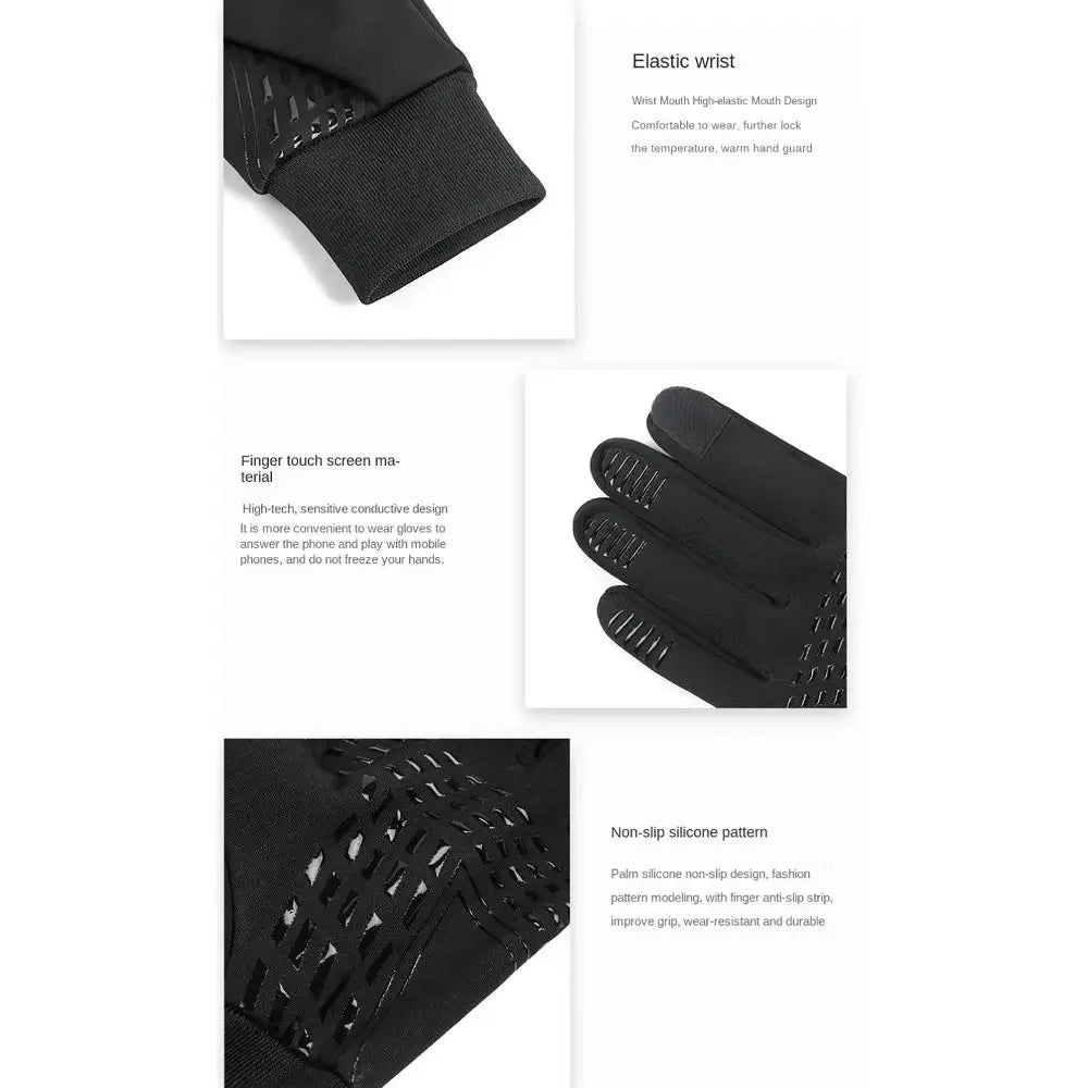Autumn Winter Outdoor Cycling Gloves Gym Fitness Sports Running Warm Touch Screen Nonslip Gloves Motorcycle Gloves Men Women