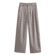 SLTNX 2026 Retro Chic Plaid Pants Women's Loose Pants Fashion Street Casual Pants Office Wear