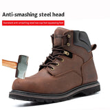 Steel Toe Safety Boots Men Anti-puncture Work Shoes Industrial Construction Protective Footwear ：High Top Steel Toe Safety Boots Men Ankle Support Anti-puncture Heavy Duty Work Shoes