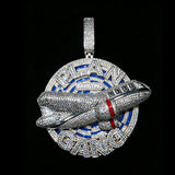 3D Hip Hop Necklace Charm Party Fine Gift Ambition Dream And Brotherhood Within Rap Lifestyle And Daily Wear Occasions Street Rap Jewelry For Men 3D Cross‑Plane Cuban Chain Accessory 18K Gold Plated Iced Out Plan Gang Penda