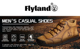 FLYLAND Men's Ankle Boots Casual Leather Shoes Fashion Vintage Hand Stitching Soft Business Handmade Shoes