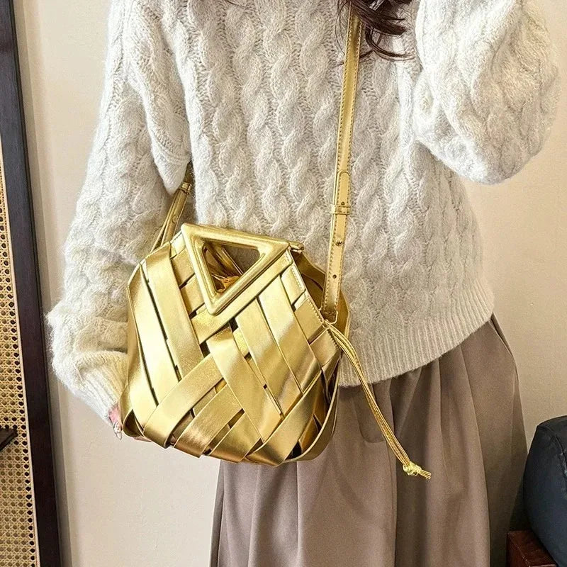 Trendy Vegan Leather Woven Tote Bag for Women Top Handle Purses and Handbags Fashionable Crossbody Shoulder Bag Tote Purses 2025