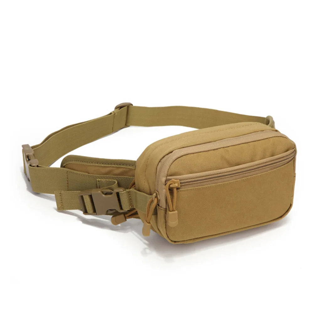 Outdoor MOLLE Tactical Waist Bag for Men Outdoor Multi Functional Nylon Sports Waist Bag for Hiking, Hunting, Running, Cycling, Assault Combat Waistpack
