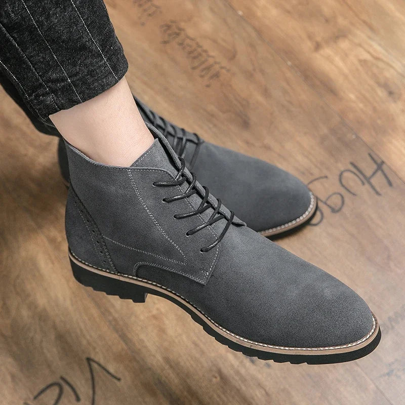 Pointed Toe Chelsea Boots Leather Men Winter Boots Winter Shoes for Men 2025 Male Boots Mens Ankle Shoes Zapatillas Male Hombre