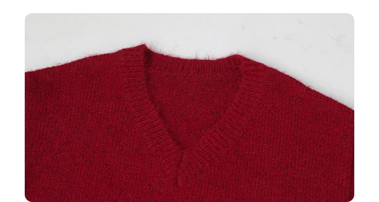 CHIC VEN Women Sweaters Solid Loose Pullovers New V-neck Knitwear Knitted Jumpers Female Top Fashion Woman Autumn Winter 2024
