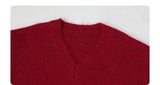 CHIC VEN Women Sweaters Solid Loose Pullovers New V-neck Knitwear Knitted Jumpers Female Top Fashion Woman Autumn Winter 2024