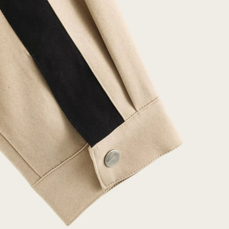 High Quality Chic Khaki Stand Collar Zipper Jackets 2026 Casual Long Sleeve Outerwear Female Fashion Loose Coats For Woman