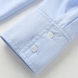 HXAO 2025 Woman Blouses Long Stripe Shirts Women Spring Summer Long Sleeve Blue White Shirt Woman Large Tops Button Up Shirts