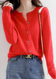 Women Knitted Cardigans Autumn Winter 2025 Round Neck Casual Long Sleeve Tops Solid Basic Soft Sweaters Female