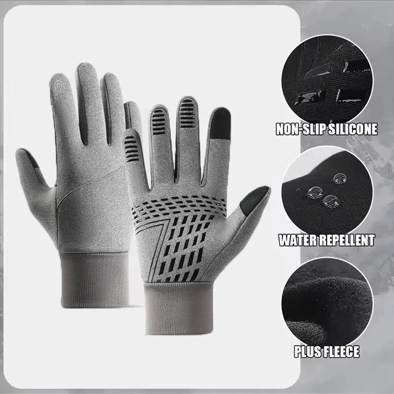 Autumn Winter Outdoor Cycling Gloves Gym Fitness Sports Running Warm Touch Screen Nonslip Gloves Motorcycle Gloves Men Women