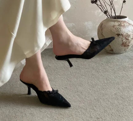 Genuine Leather High Heel Sandals Fabric Embroidery White Sandals Women 2025 Sexy Wedding Shoes Party Single Shoes