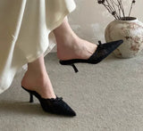 Genuine Leather High Heel Sandals Fabric Embroidery White Sandals Women 2025 Sexy Wedding Shoes Party Single Shoes