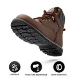Steel Toe Safety Boots Men Anti-puncture Work Shoes Industrial Construction Protective Footwear ：High Top Steel Toe Safety Boots Men Ankle Support Anti-puncture Heavy Duty Work Shoes
