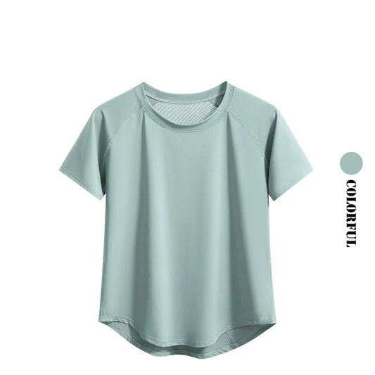 DRUR Yoga Tops Sportswear Woman Gym Shirts Breathable Quick Dry Short Sleeve Workout T Shirt Jogger Running T Shirt Yogawear New