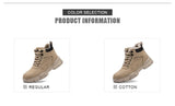 Men's & Women's Brown High-top PU Water Repellent Lightweight Anti-smash Anti-puncture Comfortable Wear Resistant Industrial Construction Work Safety Boots