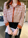 New Fashion Women Blouses Fashion elegant ladies printed shirts Long Sleeve Tops Blusas Mujer