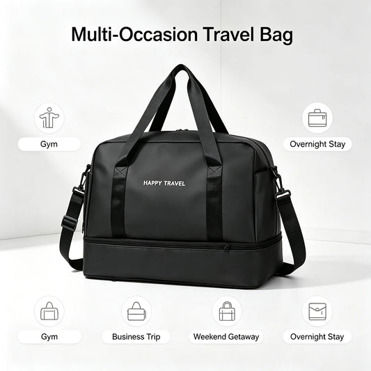 Large Gym Bag for Women Men Duffle Bag With Wet Dry Separation | Shoe Compartment,Large Capacity, Ideal for Yoga Traveling Weekend Dance Fitness Gym Sports Ideal for Travel, Gym, Sports, Duffel, Weekender