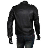 Men Leather Jacket Slim Fit Motorcycle Jacket Zipper Casual Coat Spring Autumn Winter