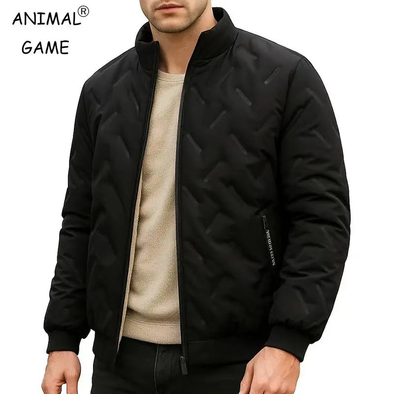 New Men's Windproof Jackets Coats Water-Resistant Casual Zipper Hight Weight Parkas Athletic Outdoor Warm Thick Streetwear