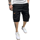 Mens Casual Cotton Twill Cargo Shorts Drawstring Classic Chino Stretch Short with 6 Pockets