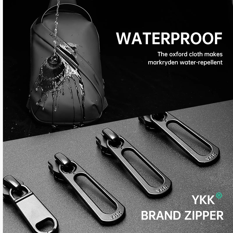 Mark Ryden Men Bag Oxford Sling Bag 7.9 Inch Male Chest Bag Crossbody Bag For Man Moto Biker Shoulder Bags Black New Fashion Bag