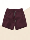 Men's Anti-Lost Drawstring Sports Shorts With Zipper Pockets