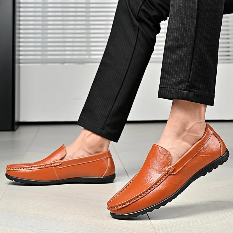 Hot-selling Men's Casual Shoes PU Leather Male Loafers New Arrival Moccasins Light Comfortable Man Driving Wedding Flats Slip-On