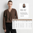 Amii 2026 Autumn Women Blouse Reversible V Neck Wrap Cowl Neck Long Sleeve Chiffon Blouses Woman Loose Casual Shirts 12643013