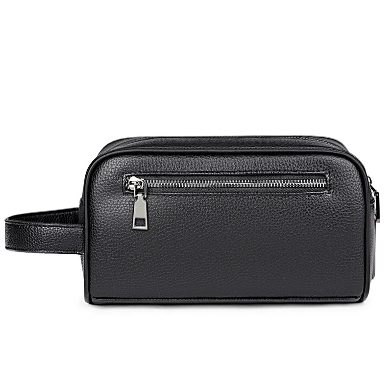 Male Long Money Wallets Mobile Phone Pouch Men Messenger Bag Anti-Theft Men's Fingerprint Lock Bags for Men Leather Hand Bag
