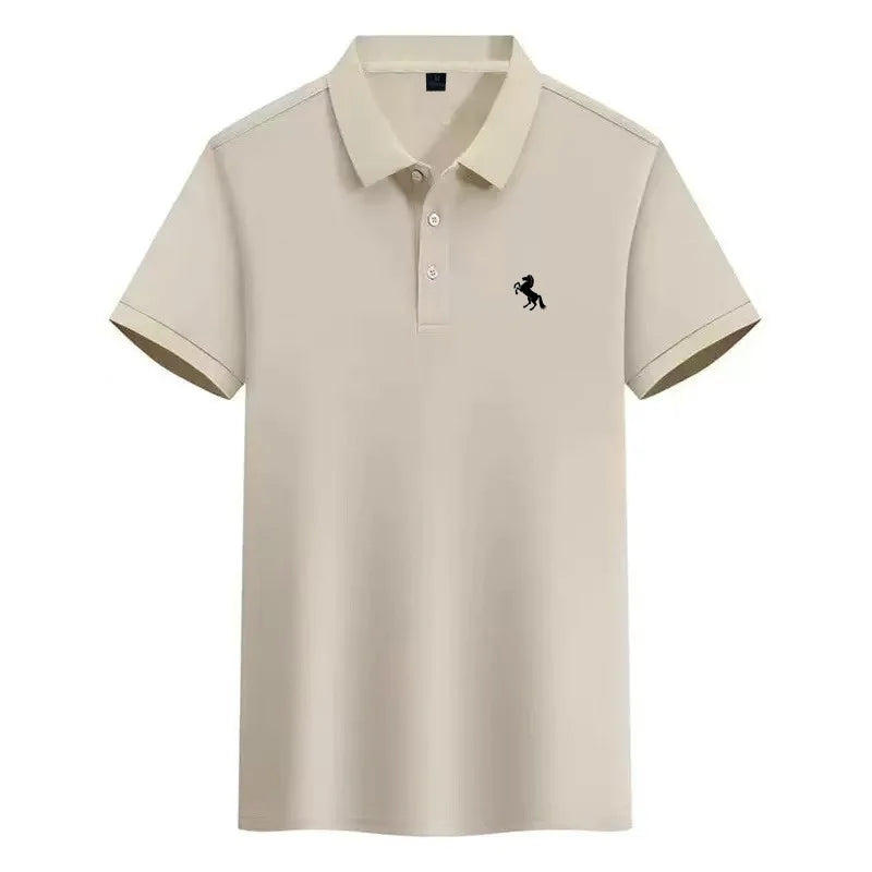 Men's 2026 boutique short sleeved polo shirt summer new fashion brand print versatile comfortable casual T-shirt breathable top
