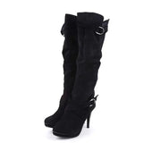 New Fashion Autumn Spring Winter Women Boots Retro Sexy The Knee Long Boots Thin High Heel Boots Platform Women Shoes Plus Size