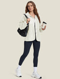 TACVASEN Fuzzy Button Down Sherpa Fleece Jacket Women's Winter Warm Coat Casual Outwear Jacket with Pockets Streetwear Outwear