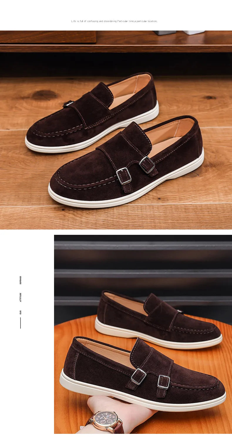 Fashion Men's Casual Shoes Suede Leather Men Classic British Style Tassels Loafers Moccasins Mens Outdoor Driving Flats