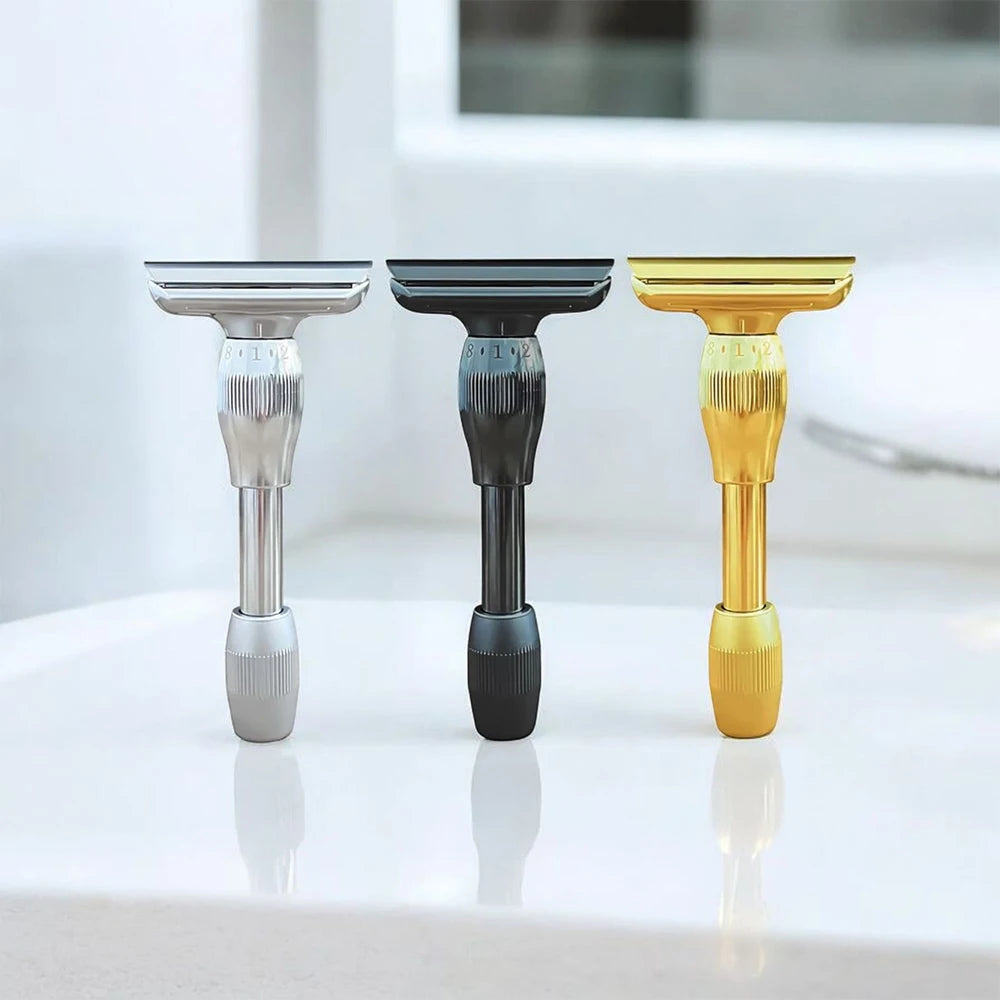 Whityle 19T High-Quality Unique Design Safety Shaver 1-8 Adjustable Sharpness Double-Edged Blade Shaving Razor for Male & Female