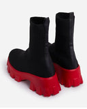 Women Boots Elastic Platform Boots Breathable Spring Summer Heels Botas Mujer Slip On Ankle Boots Elegant Woman Heeled Shoes