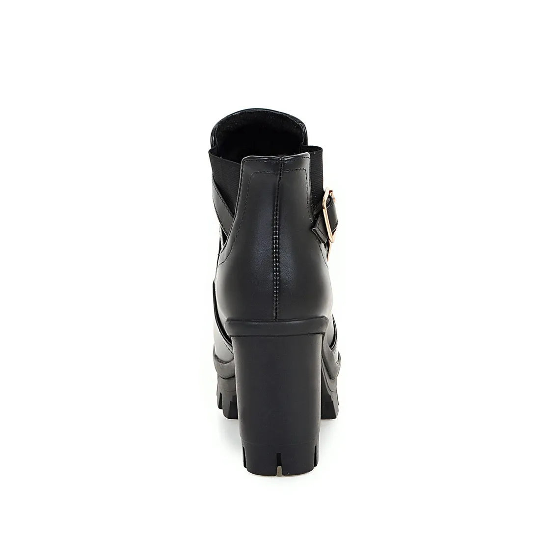 Women's Ankle Boots Women Platform High Heels Fashion Buckle Side Zipper Autumn Winter Women's Ankle Boots Size 33-43