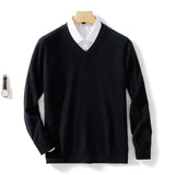 Wool Men's Sweaters V-neck Pullovers Cashmere Knitting Hot Sale Spring Autumn Sweaters Knitwear High Quality Jumpers Clothes