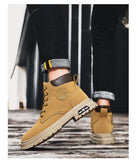 Ankle Boots Men Retro Work Shoes Autumn Winter Thick Bottom High Top Outdoor Boots Leather Waterproof High Quality Chelsea Boots