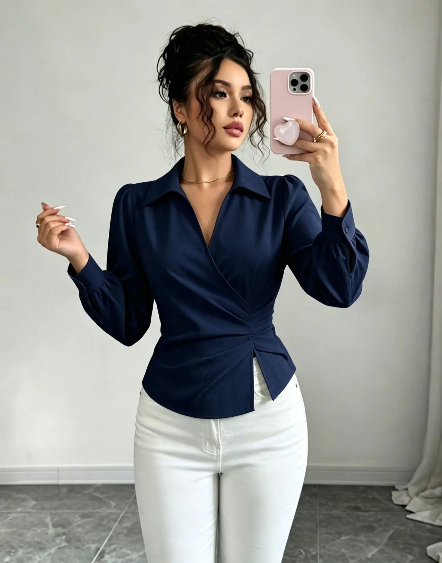 Fashion women Blouses and Shirts White Long Sleeve Blouse 2026 New Spring Autumn Basic Tops Chic Women's Shirt for Women office