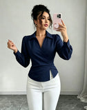 Fashion women Blouses and Shirts White Long Sleeve Blouse 2026 New Spring Autumn Basic Tops Chic Women's Shirt for Women office