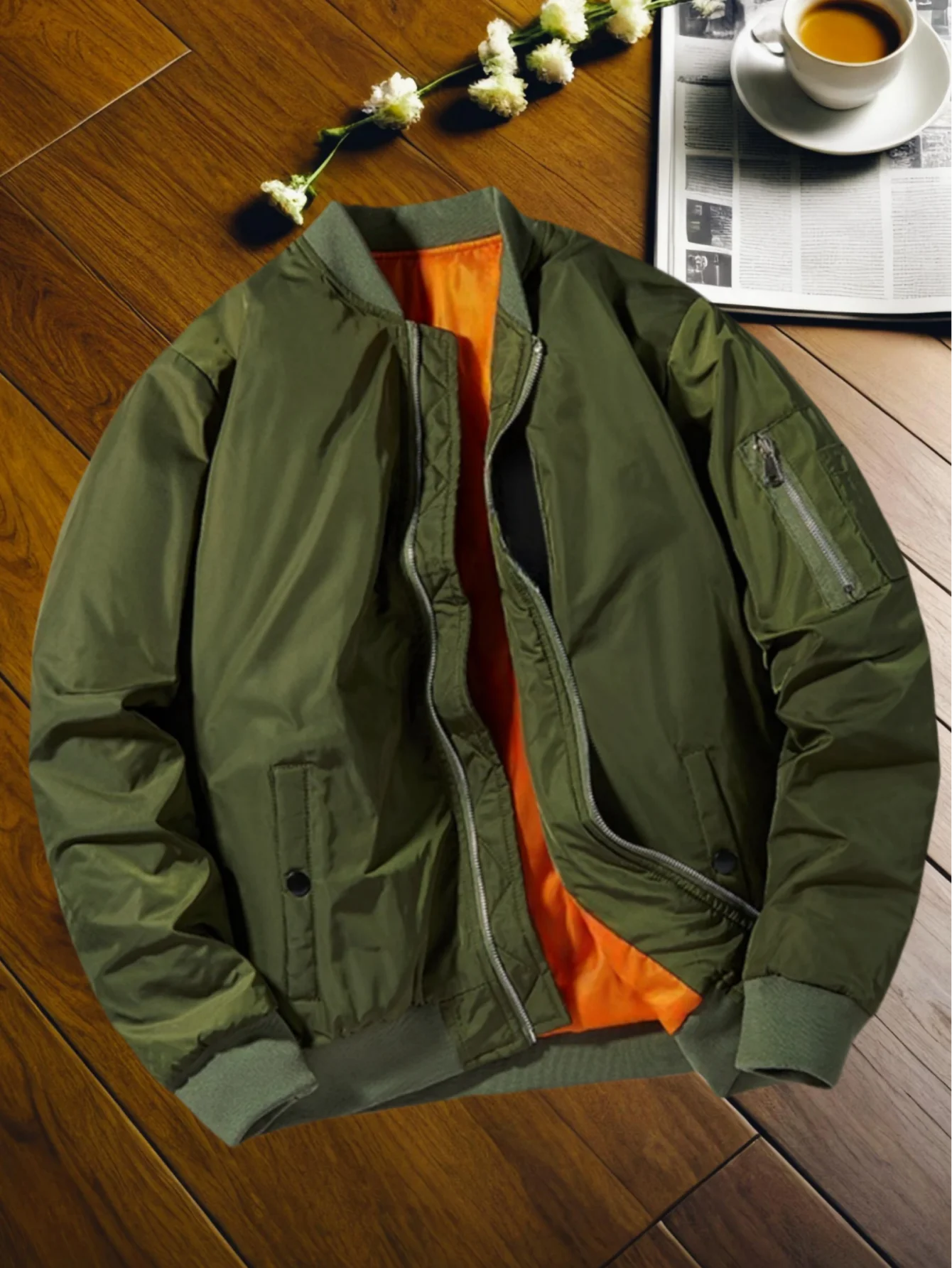 Men's Autumn Winter Top with Zipper Design Multiple Detail Design Three Colors Available Casual Fashion Upperwear Jacket