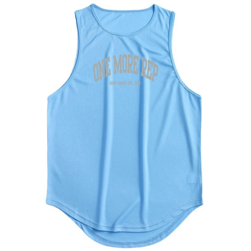 ONE MORE REP Men's Muscle Vests Summer Mesh Breathable Gym Clothing Fitness Sleeveless T Shirt Quick Dry Sports Tank Tops