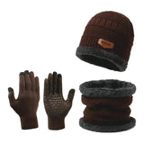 2pcs Sets Winter Warm Velvet Men Hat Scarf Gloves Set for Men and Women Girls Outdoor Riding Hat Beanies Neck Protection Scarf
