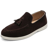 Fashion Men's Casual Shoes Suede Leather Men Classic British Style Tassels Loafers Moccasins Mens Outdoor Driving Flats