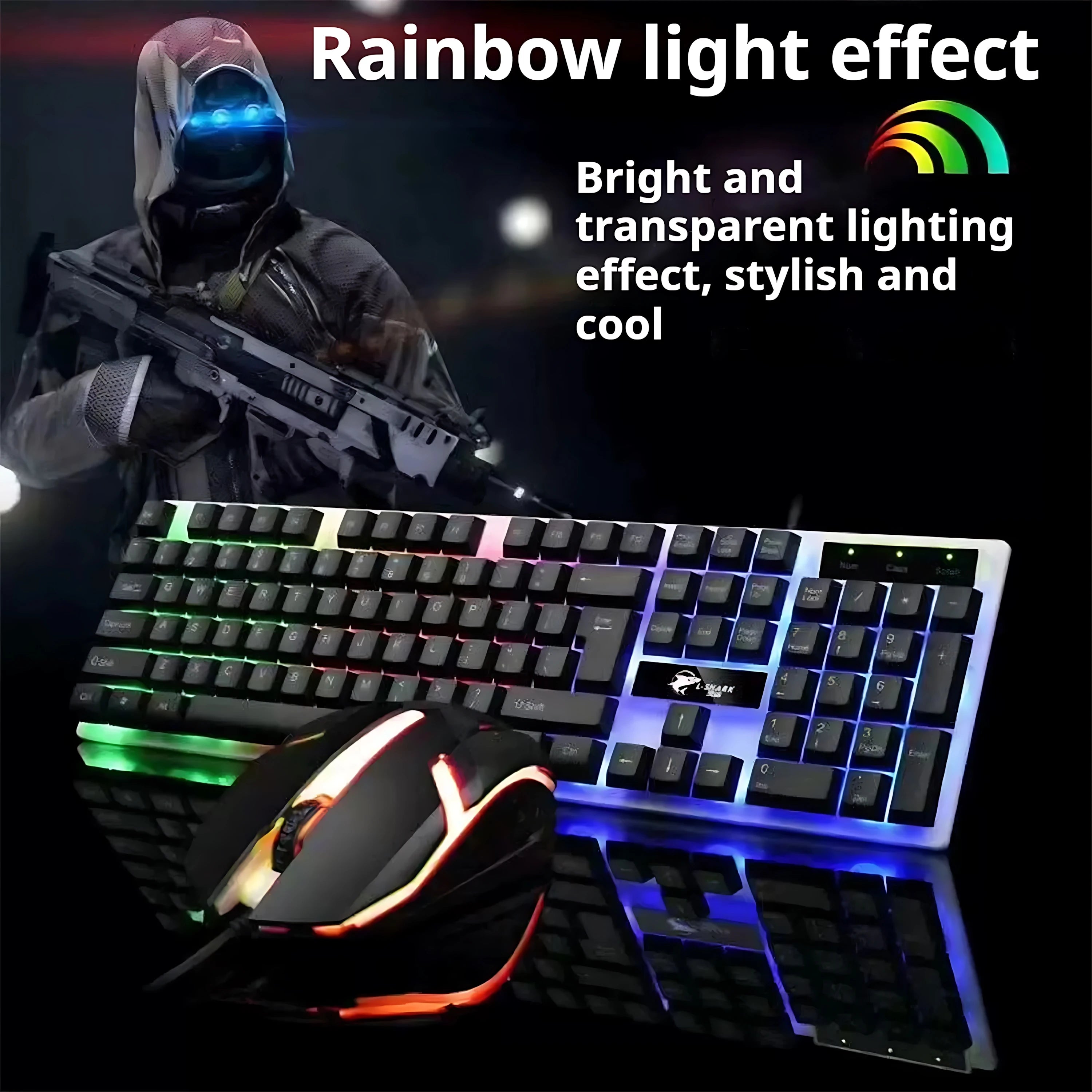 New Wired Keyboard and Mouse Set Usb Luminous Mechanical Keyboard and Mouse Set for PC Laptop Computer Game Office