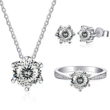 JoyceJelly Moissanite Jewelry Set With 1CT D Color VVS 3EX moissanite stone pass diamond test Wedding Luxury Fine Jewelry gift