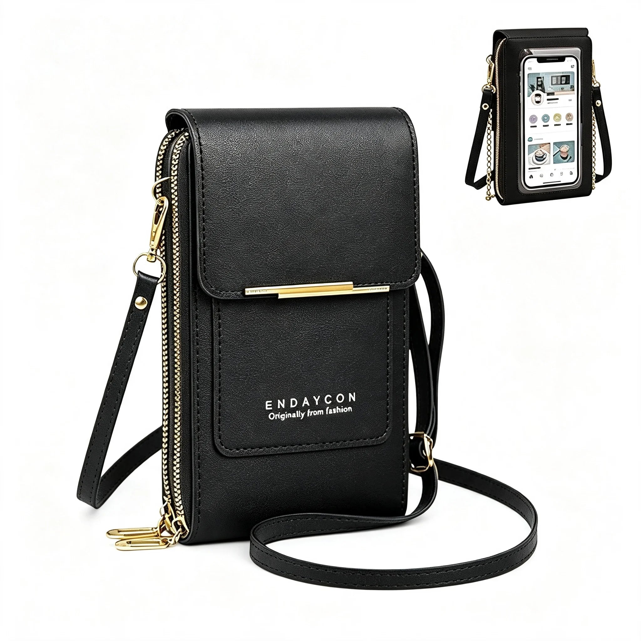 The Women Bag Touch Screen Cell Phone Purse Soft Leather Shoulder Bag Female Handbags Cheap Small Wallet Crossbody Bags