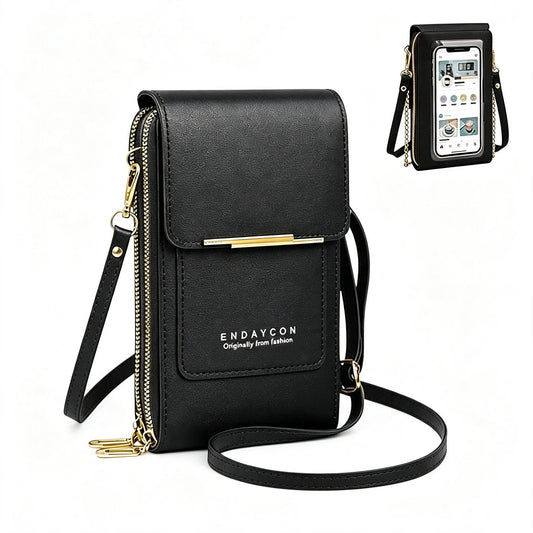 The Women Bag Touch Screen Cell Phone Purse Soft Leather Shoulder Bag Female Handbags Cheap Small Wallet Crossbody Bags